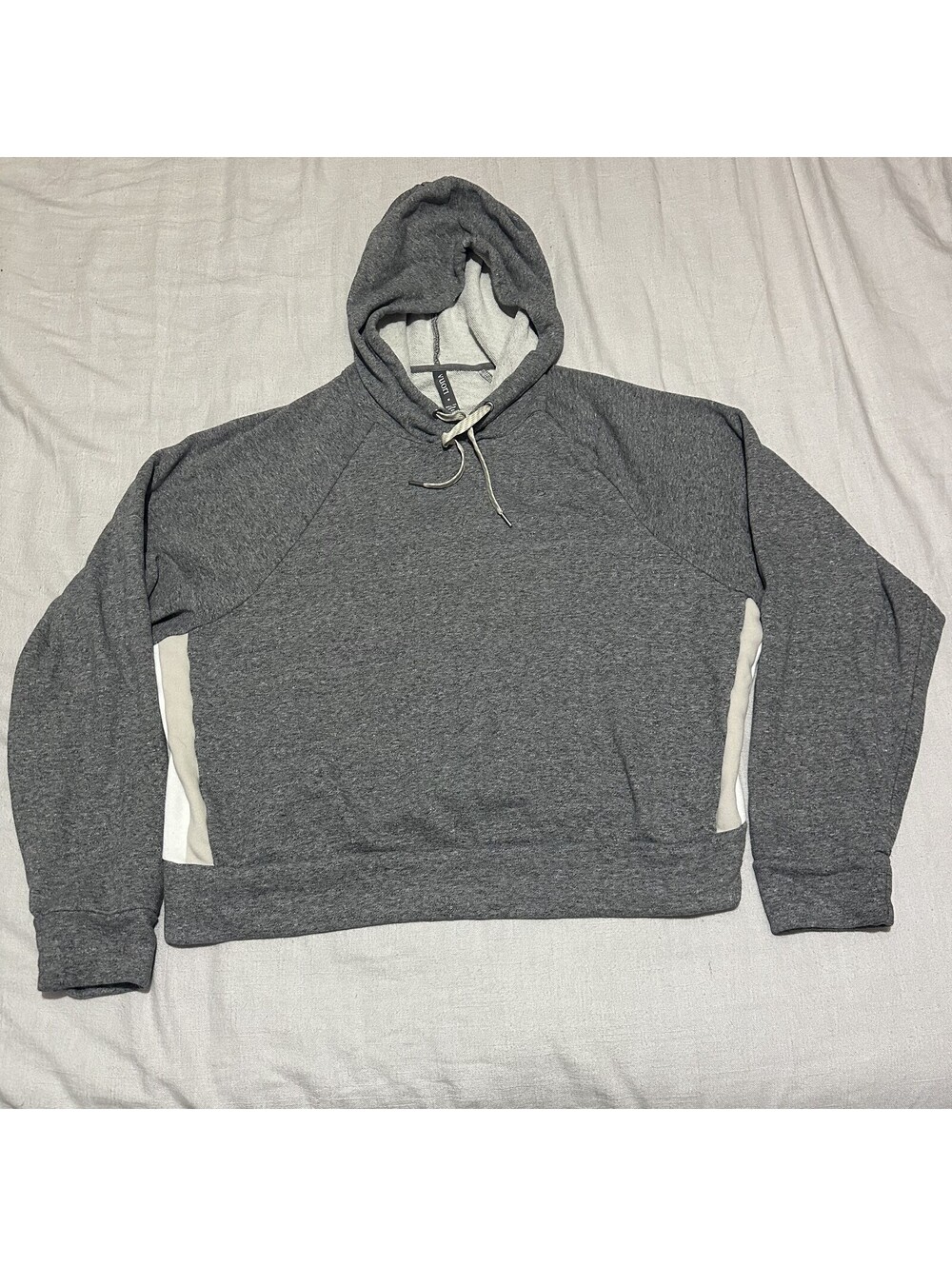 Vuori Women Medium French Terry Pullover Hoodie Gray VW281 Raglan Sleeve Sweater